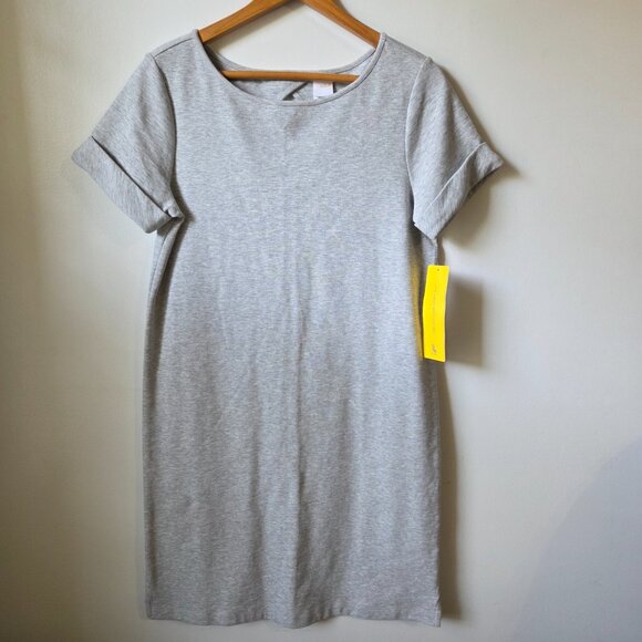 NWT LOLE GREY HEATHERED CUFFED SLEEVES T SHIRT DRESS SIZE SMALL - Picture 1 of 16